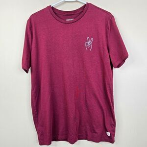 Marine Layer Cotton Tencel Blend Peace Sign Short Sleeve Crewneck Tee Small